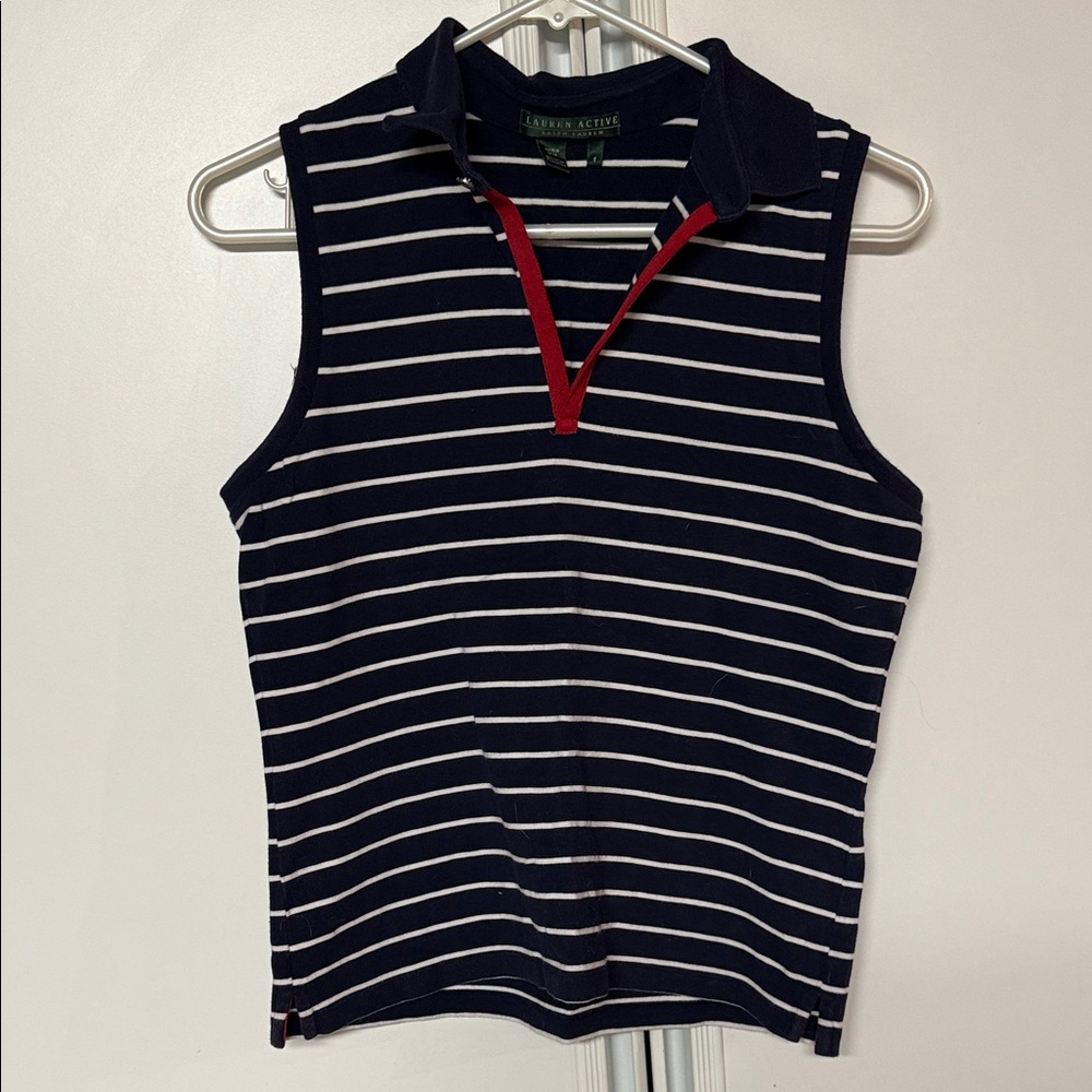 Ralph Lauren Striped Sleeveless Polo Top